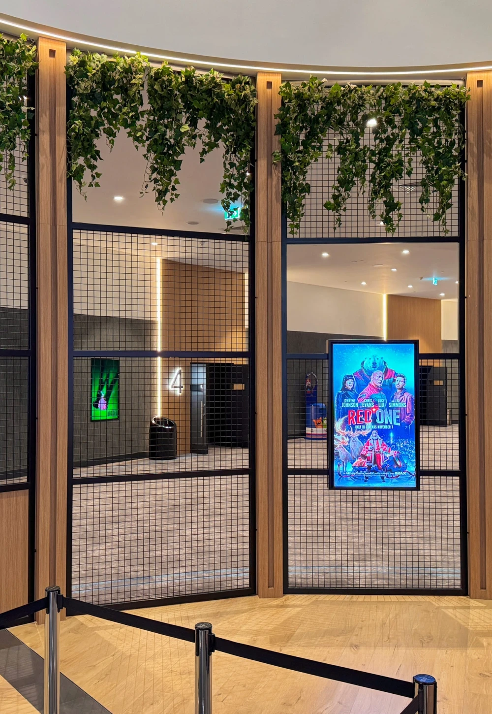 artificial hanging trails installed in a cinema