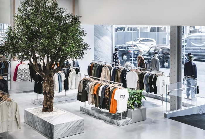 An artificial olive tree installed in END, Manchester