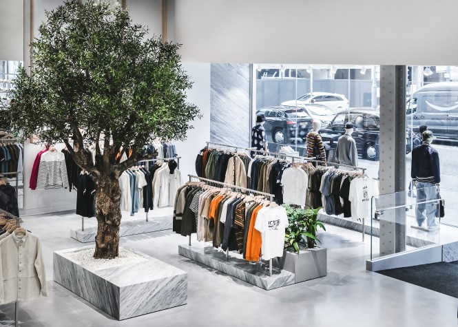 An artificial olive tree installed in END, Manchester